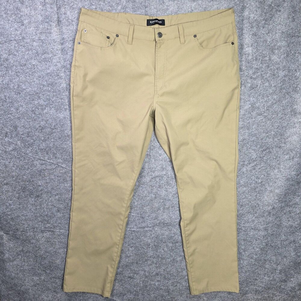 Bluffworks Pants Mens 40x30 Khaki Ascender Slim Fit Travel Chino Performance